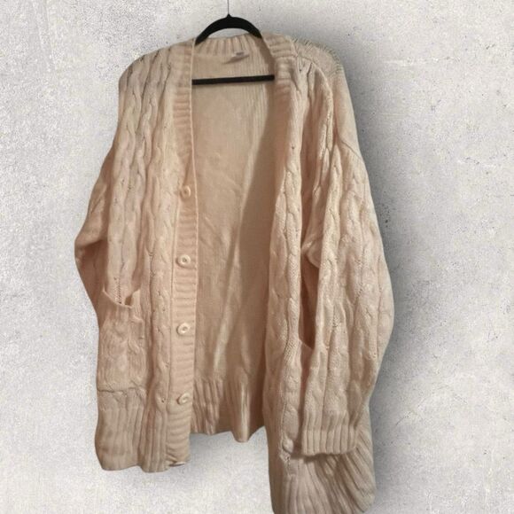 LuLaRoe Sweaters - LuLaRoe Womens Cable Knit Lucille Cardigan Sweater Pink Size Large